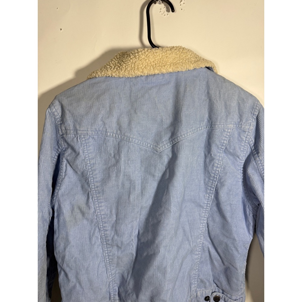 Aeropostale Womens Light Blue Corduroy Sherpa Lined Trucker Jacket Size L - Picture 5 of 8